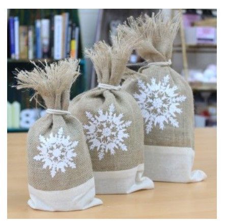 Danish Pouch Set of 3 - White & Snowflake - Luna Panther