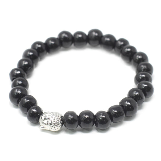 Darkwood Beads & Buddha Bangle - Luna Panther