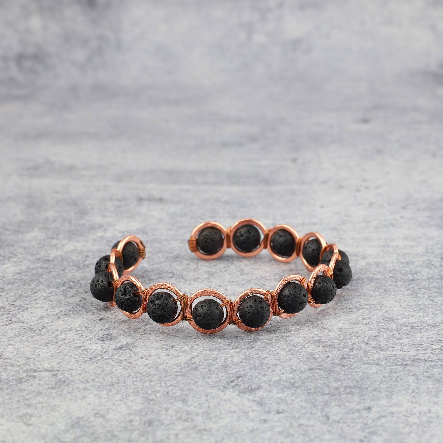 Copper & Lava stone Crystal Bracelet