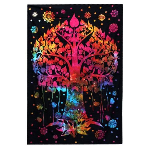 Double Cotton Bedspread + Wall Hanging - Bodhi Tree - Luna Panther