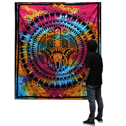 Double Cotton Bedspread + Wall Hanging - Hamsa - Luna Panther alternate view