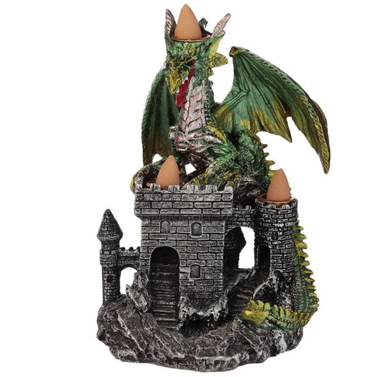 Polished Dragons Castle Triple Backflow Incense Burner 2 featuring natural patterning and unique variations - Luna Panther alternate view
