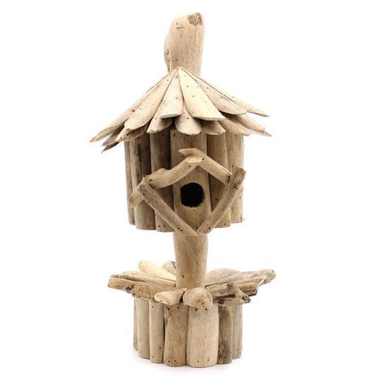 Driftwood Birdbox - On Stand - Luna Panther