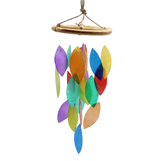 Driftwood Wind Chime - Rainbow Leaf & Bamboo Drop - Luna Panther