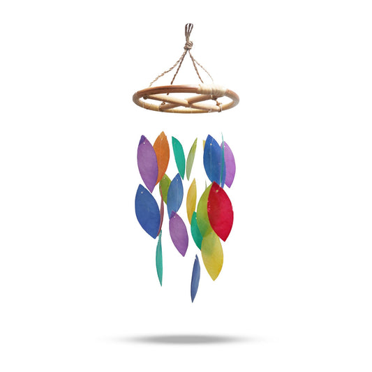Driftwood Wind Chime - Rainbow Leaf & Bamboo Drop - Luna Panther alternate view