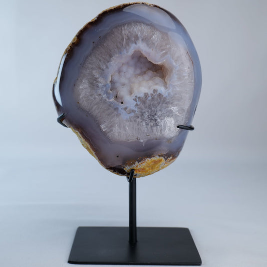 Druzy Agate Geode on Stand 1238g - Luna Panther