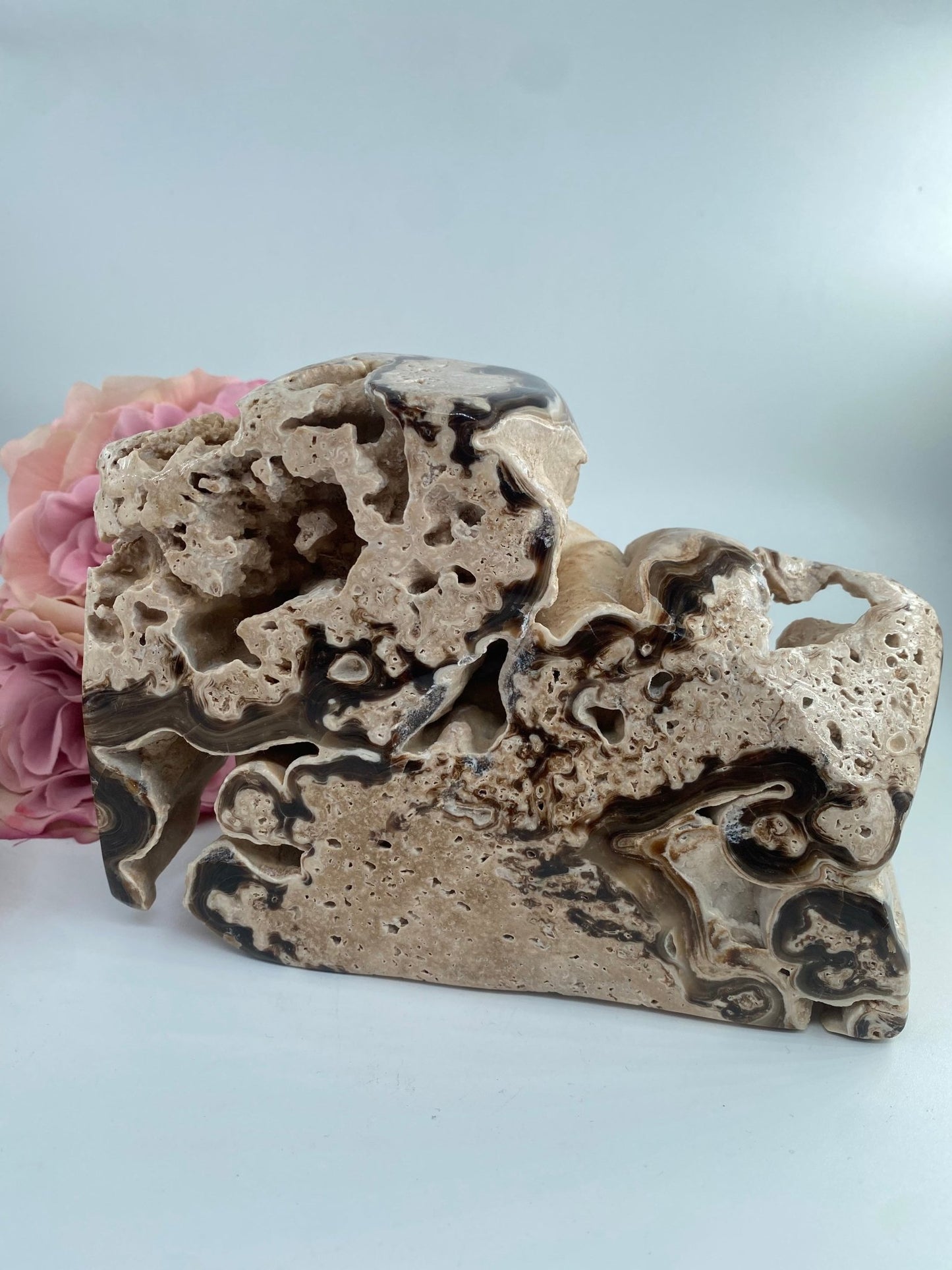 Natural Copy Of Druzy Chocolate Calcite 903G featuring soft translucent tone and gentle sheen - Luna Panther