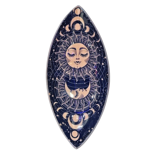 Enamel Incense Bowl - Aluminum - Pink Sun & Moon - Luna Panther