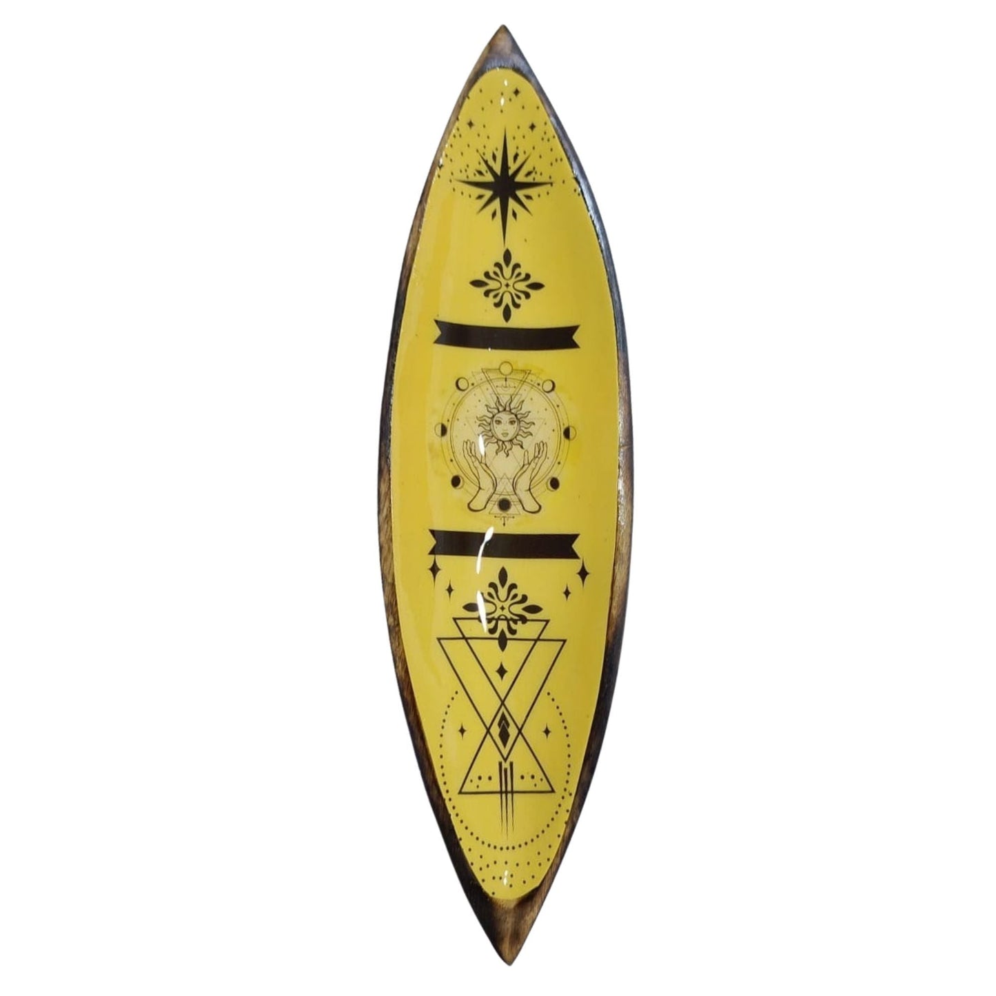 Enamel Incense Bowl - Mango Wood - Hand & Sun - Luna Panther