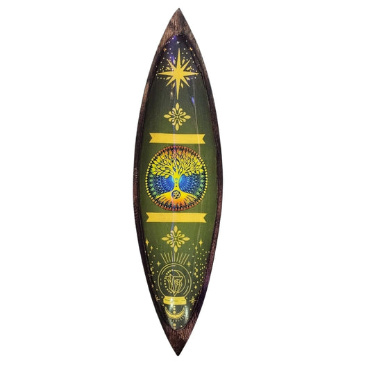 Enamel Incense Bowl - Mango Wood - Tree of Life - Luna Panther