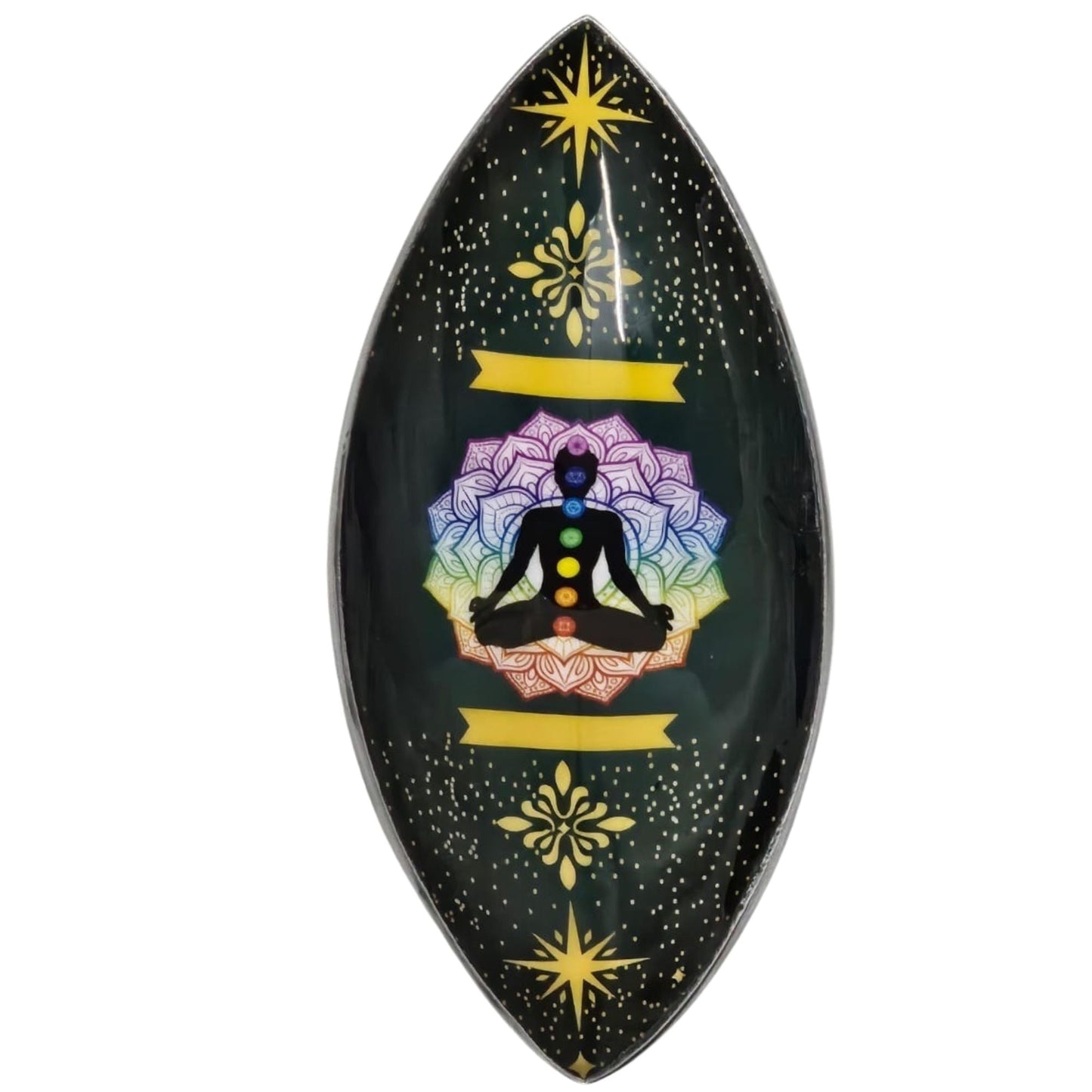Enamelled Incense Bowl - Aluminum - Lotus Buddha Chakra - Luna Panther