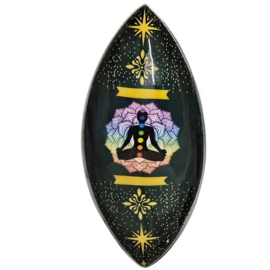 Enamelled Incense Bowl - Aluminum - Lotus Buddha Chakra - Luna Panther