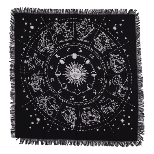 Esoteric Fringed Altar Cloth - Horoscope - Luna Panther