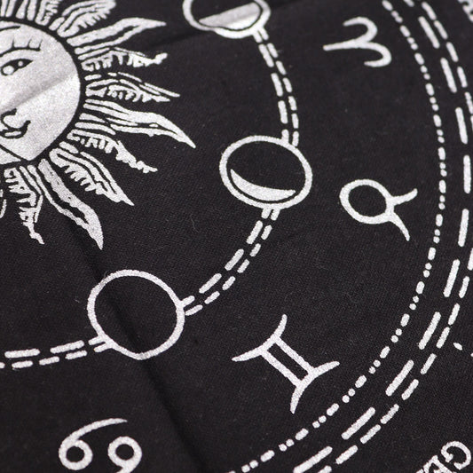 Esoteric Fringed Altar Cloth - Horoscope - Luna Panther alternate view