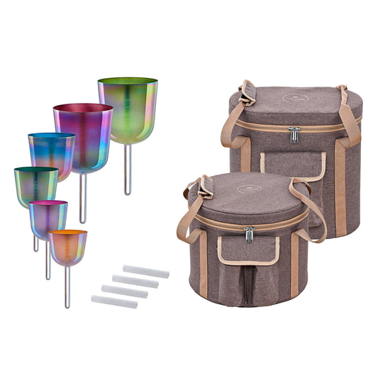 MEINL Sonic Energy 6-piece Essence Solfeggio Crystal Singing Bowl Set at Luna Panther