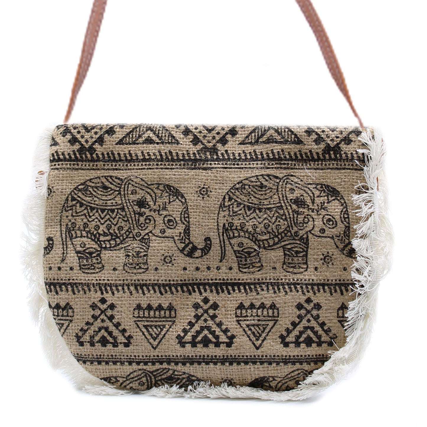 Polished Fab Fringe Bag - Elephant Print featuring natural patterning and unique variations - Luna Panther