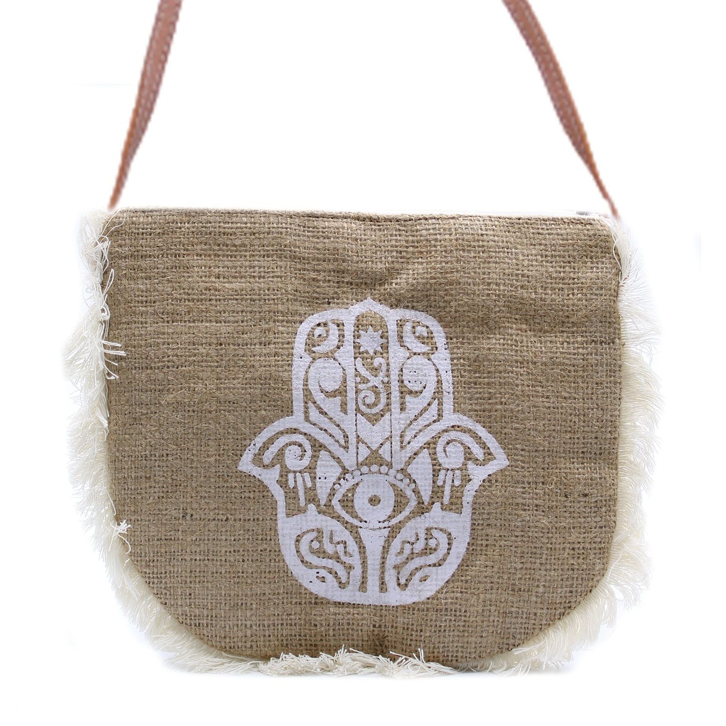 Polished Fab Fringe Bag - Hamsa Print featuring natural patterning and unique variations - Luna Panther