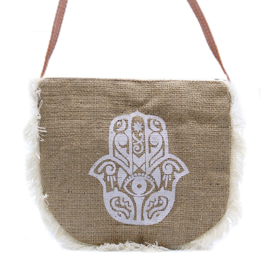 Polished Fab Fringe Bag - Hamsa Print featuring natural patterning and unique variations - Luna Panther
