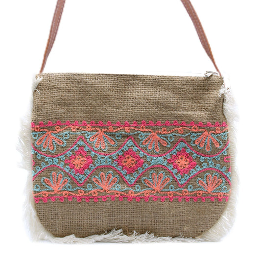 Polished Fab Fringe Bag - Summer Pattern Embroidery featuring natural patterning and unique variations - Luna Panther