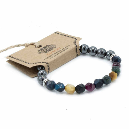 Faceted Gemstone Bracelet - Magnetic Rainbow - Luna Panther alternate view