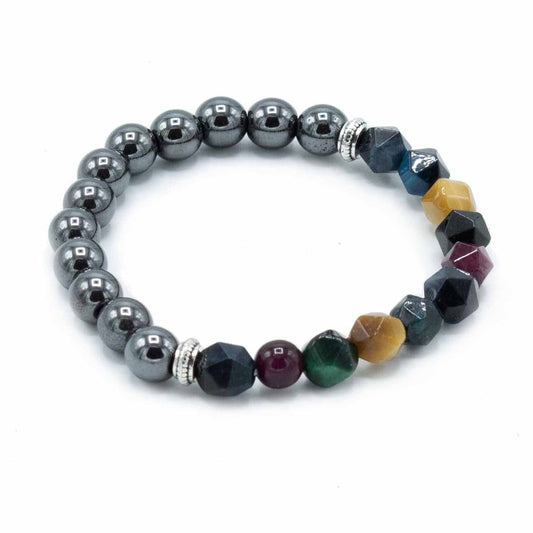Faceted Gemstone Bracelet - Magnetic Rainbow - Luna Panther