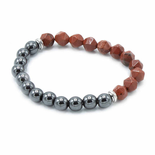 Faceted Gemstone Bracelet - Magnetic Red Jasper - Luna Panther alternate view