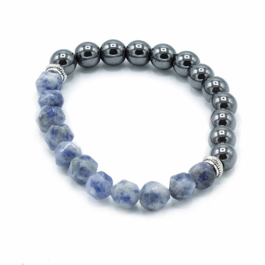 Faceted Gemstone Bracelet - Magnetic Sodalite - Luna Panther alternate view