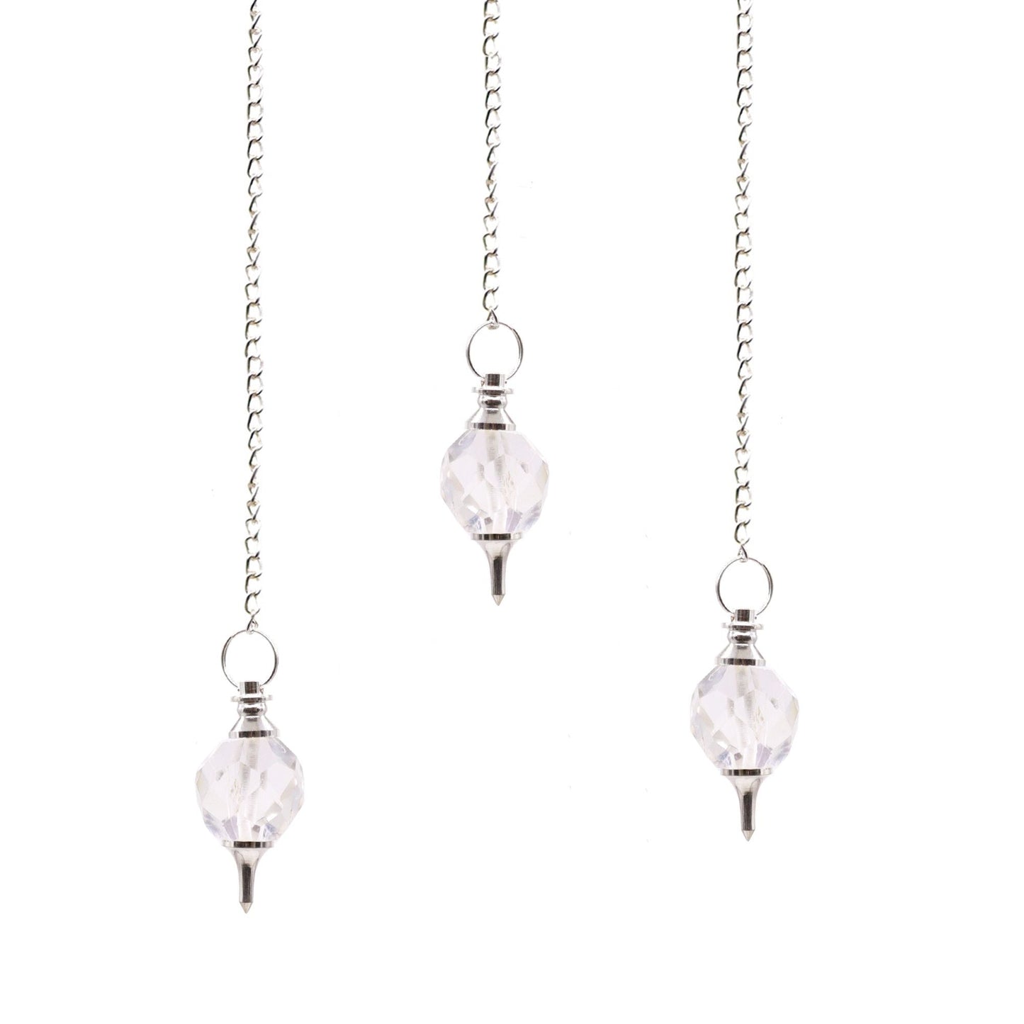 Polished Facted Gemstone Pendulum - Rock Quartz featuring natural patterning and unique variations - Luna Panther