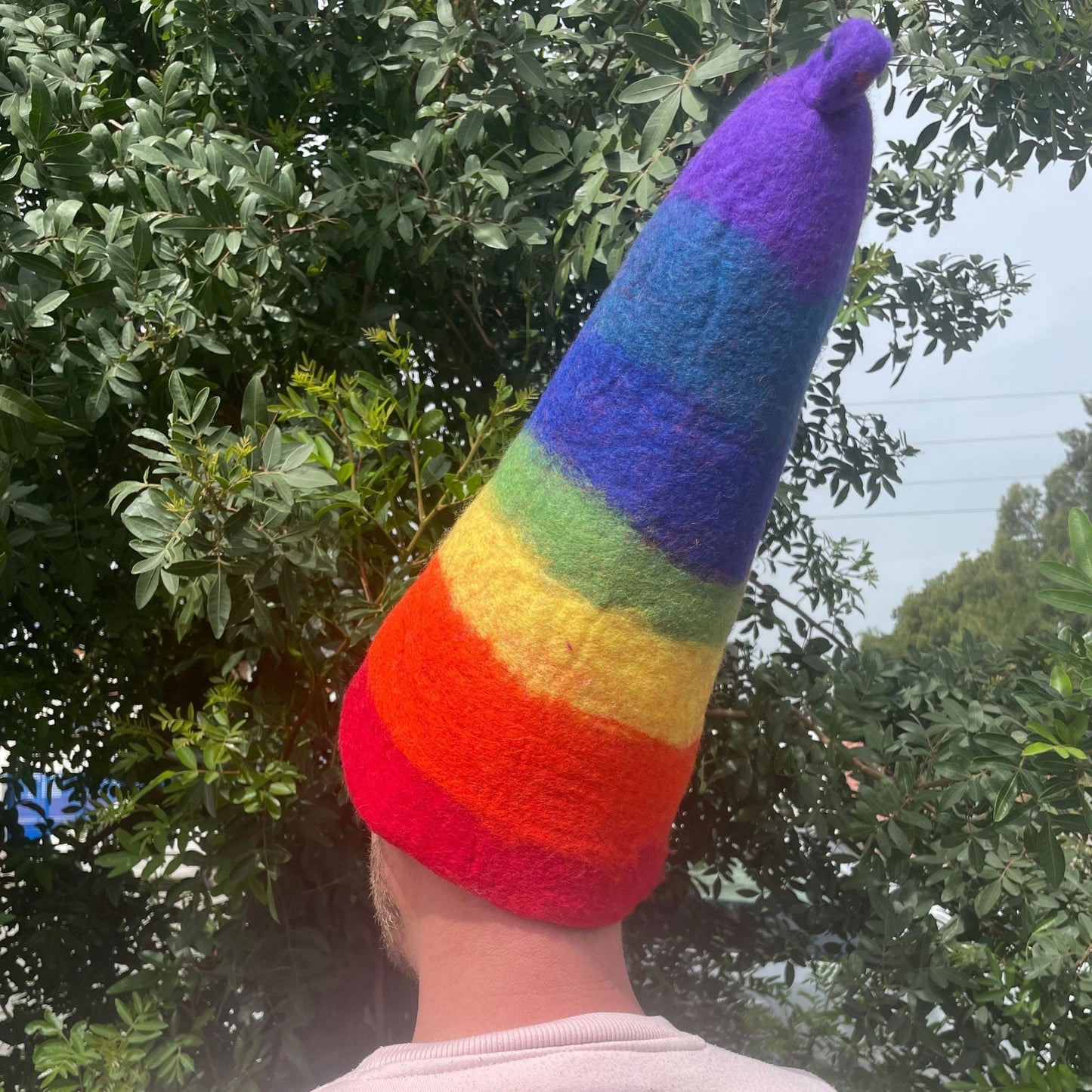 Felted Sauna Wizard Hat - Rainbow - Luna Panther