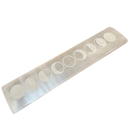 Polished Flat Bar Charging Plate 20cm - Moon Cycles featuring natural patterning and unique variations - Luna Panther