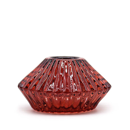 Polished Flower Flip Dinner Candle / Tealight Holder - Vampire Red featuring natural patterning and unique variations - Luna Panther