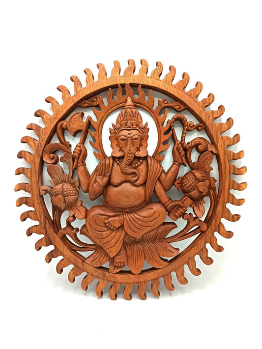 Polished Ganesh Panel - 40cm featuring natural patterning and unique variations - Luna Panther