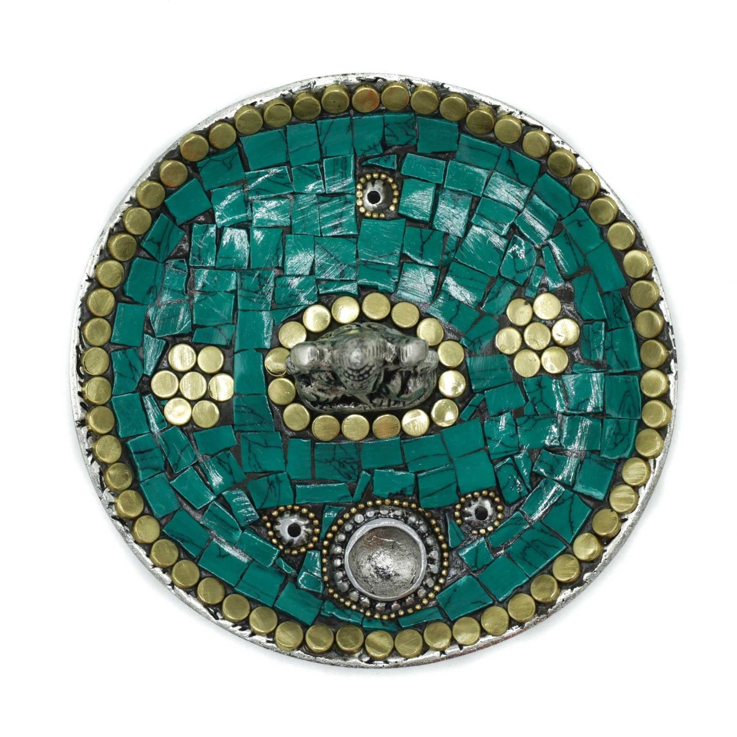 Polished Ganesh Plate Tibetan Decor Cone & Stick Holder featuring natural patterning and unique variations - Luna Panther