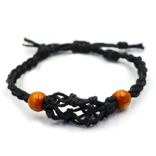 Gemstone Bracelet Cord - Black - Luna Panther