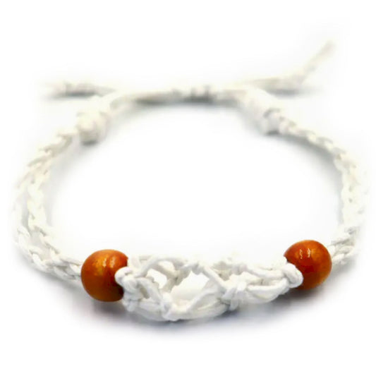 Gemstone Bracelet Cord - White - Luna Panther