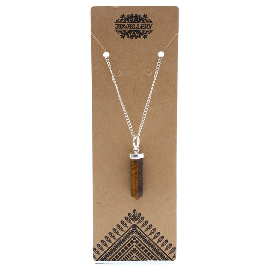 Polished Gemstone Classic Point Pendant - Tiger Eye featuring natural patterning and unique variations - Luna Panther