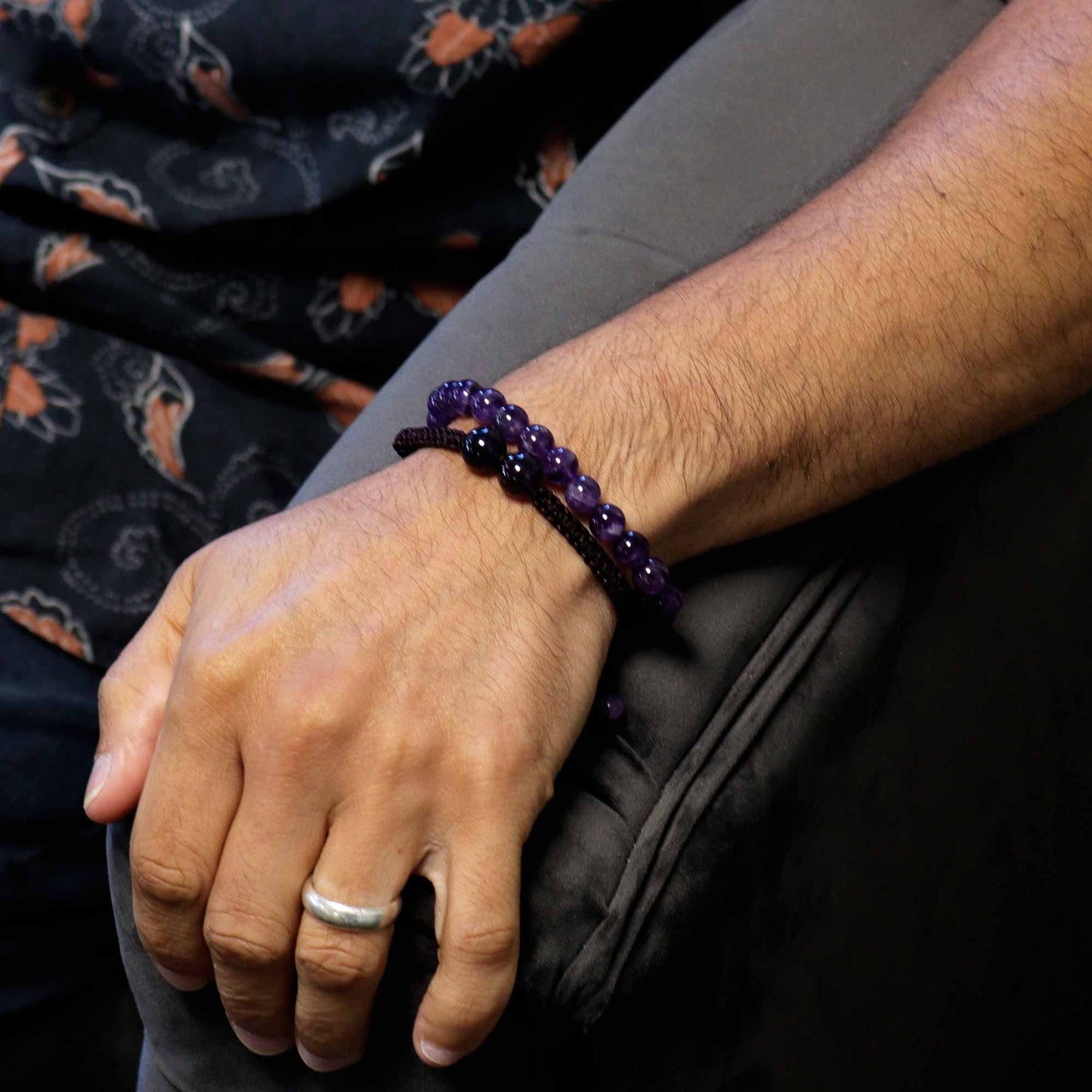 Gemstone Double Power Bracelets - Amethyst - Luna Panther
