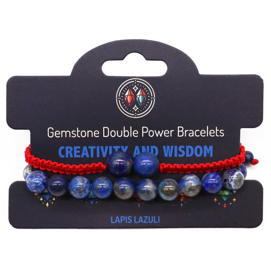 Gemstone Double Power Bracelets - Lapis Lazuli - Luna Panther
