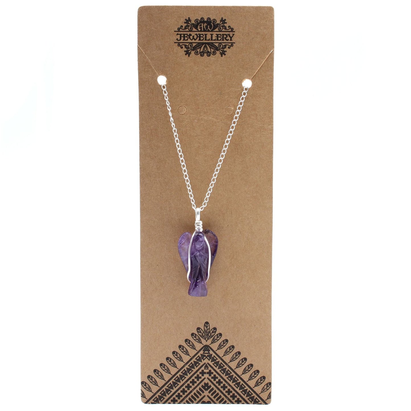 Polished Gemstone Guardian Angel Pendant - Amethyst featuring rich purple colour and natural clarity - Luna Panther
