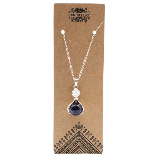 Polished Gemstone Healing Hands Pendant - Amethyst featuring rich purple colour and natural clarity - Luna Panther