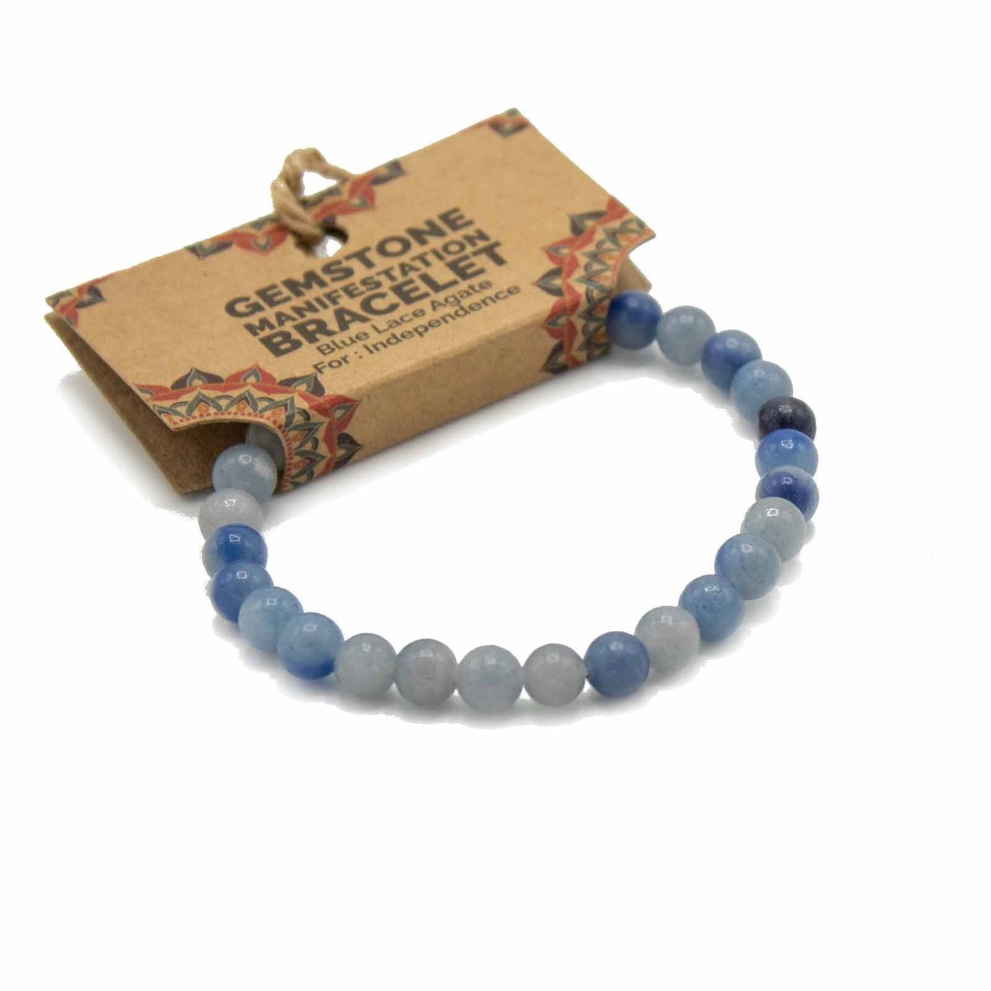 Gemstone Manifestation Bracelet - Blue Lace Agate - Independence - Luna Panther