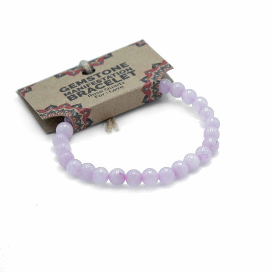 Gemstone Manifestation Bracelet - Rose Quartz - Love - Luna Panther