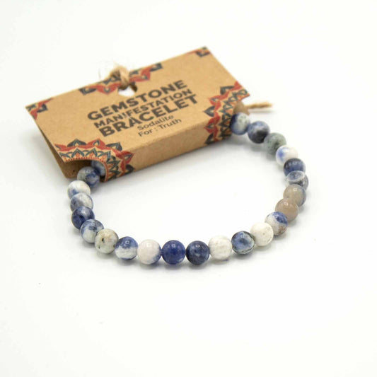 Gemstone Manifestation Bracelet - Sodalite - Truth - Luna Panther