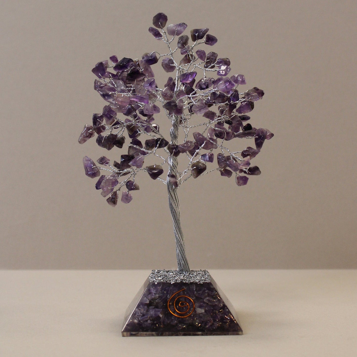 Polished Gemstone Tree with Orgonite Base - 160 Stone - Amethyst featuring rich purple colour and natural clarity - Luna Panther