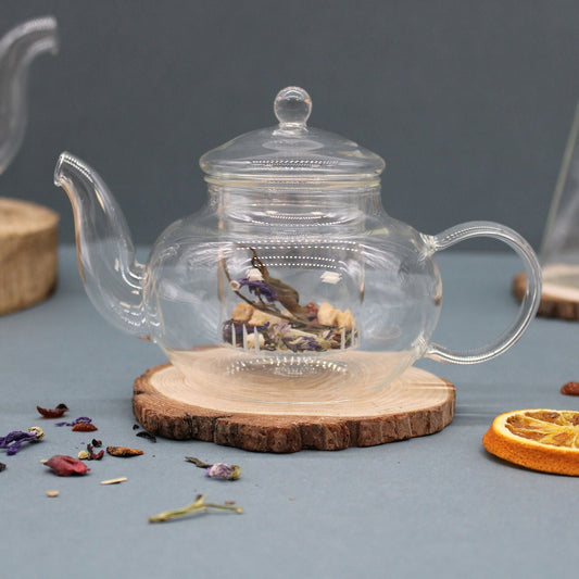 Glass Infuser Teapot - Round Pearl - 400ml - Luna Panther alternate view