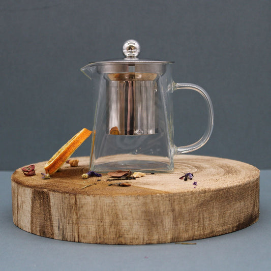 Glass Infuser Teapot - Tower Shape - 350ml - Luna Panther