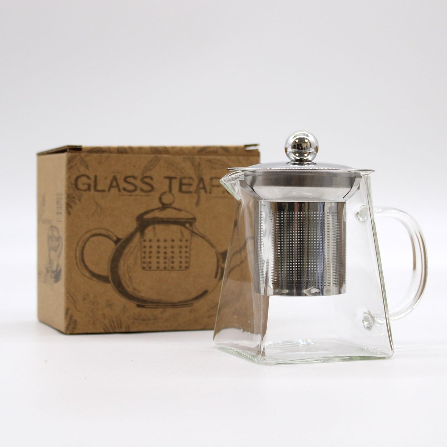 Glass Infuser Teapot - Tower Shape - 350ml - Luna Panther