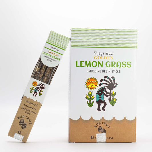 Golden Lemongrass Smudging Resin Sticks - 30g - Luna Panther alternate view