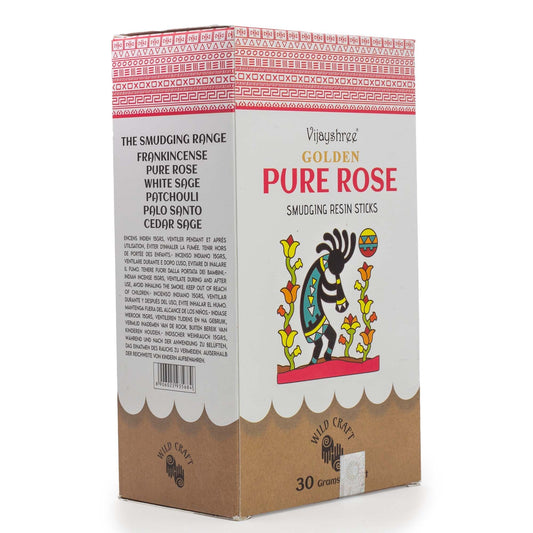 Golden Pure Rose Smudging Resin Sticks - 30g - Luna Panther