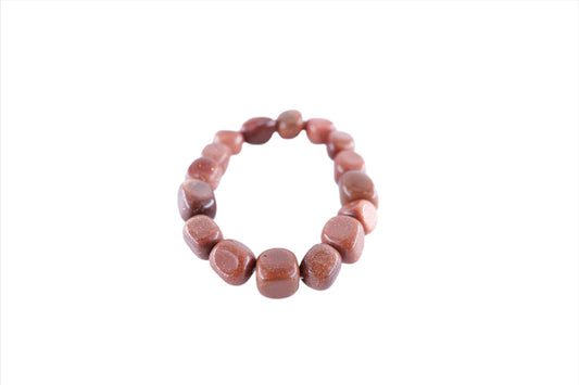 Polished Goldstone Tumblestone Bracelet featuring natural patterning and unique variations - Luna Panther
